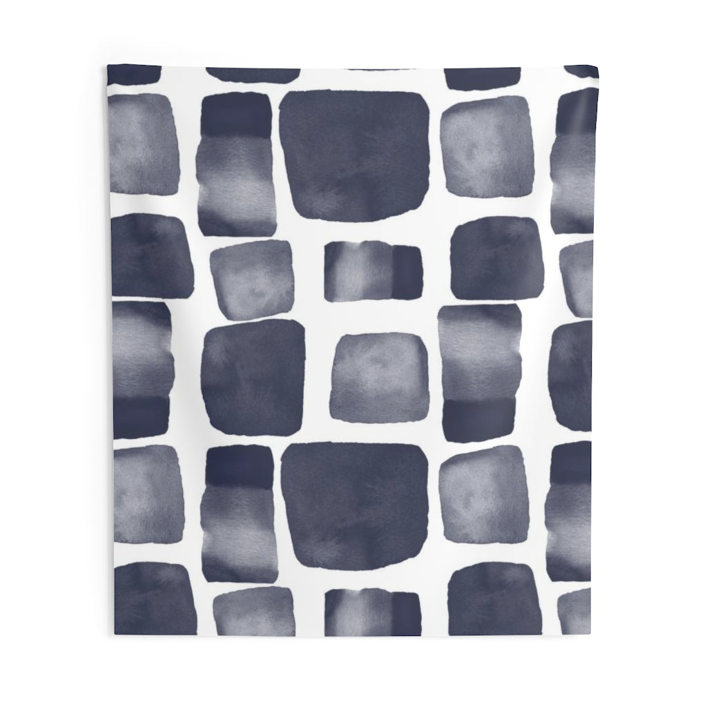 Abstract Tapestry | Navy Blue White