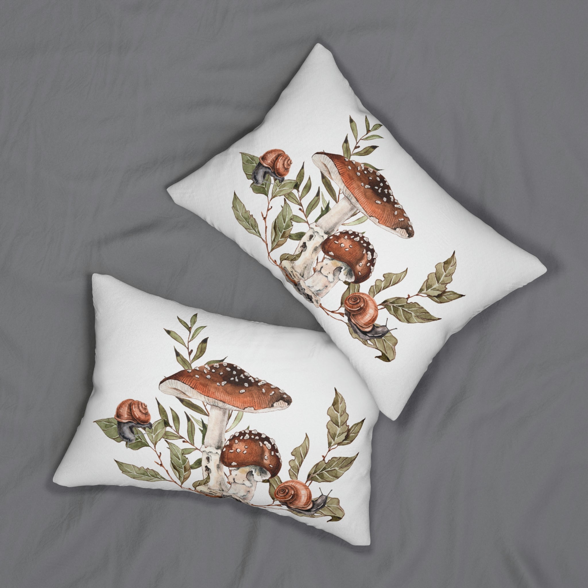 Mushroom Lumbar Pillow | White Forest