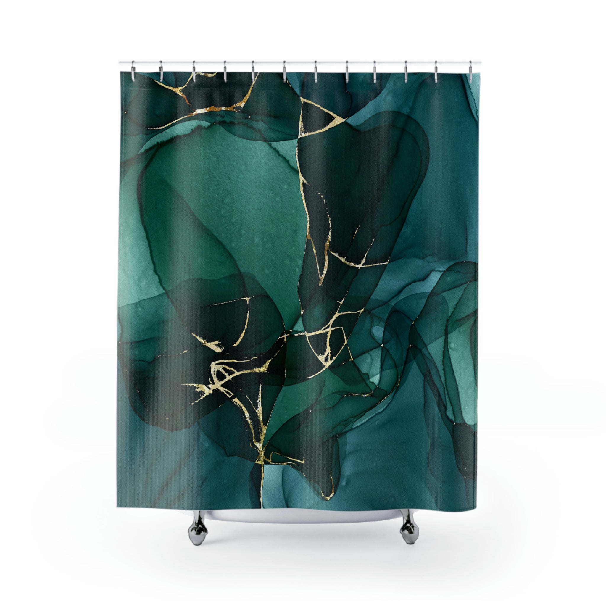 modern boho fabric shower curtain