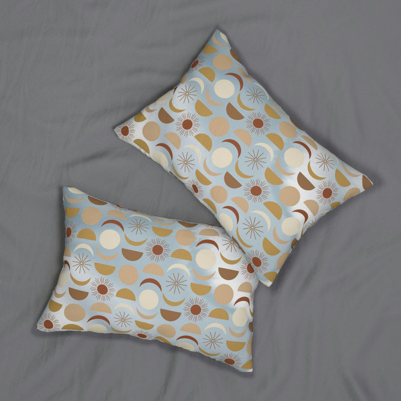 Boho Lumbar Pillow | Neutral Beige Moon Sun