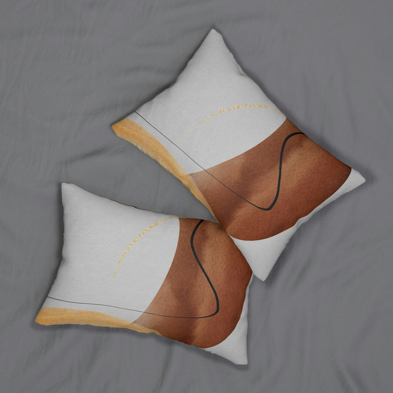 Boho Lumbar Pillow | Earthy Rust Abstract