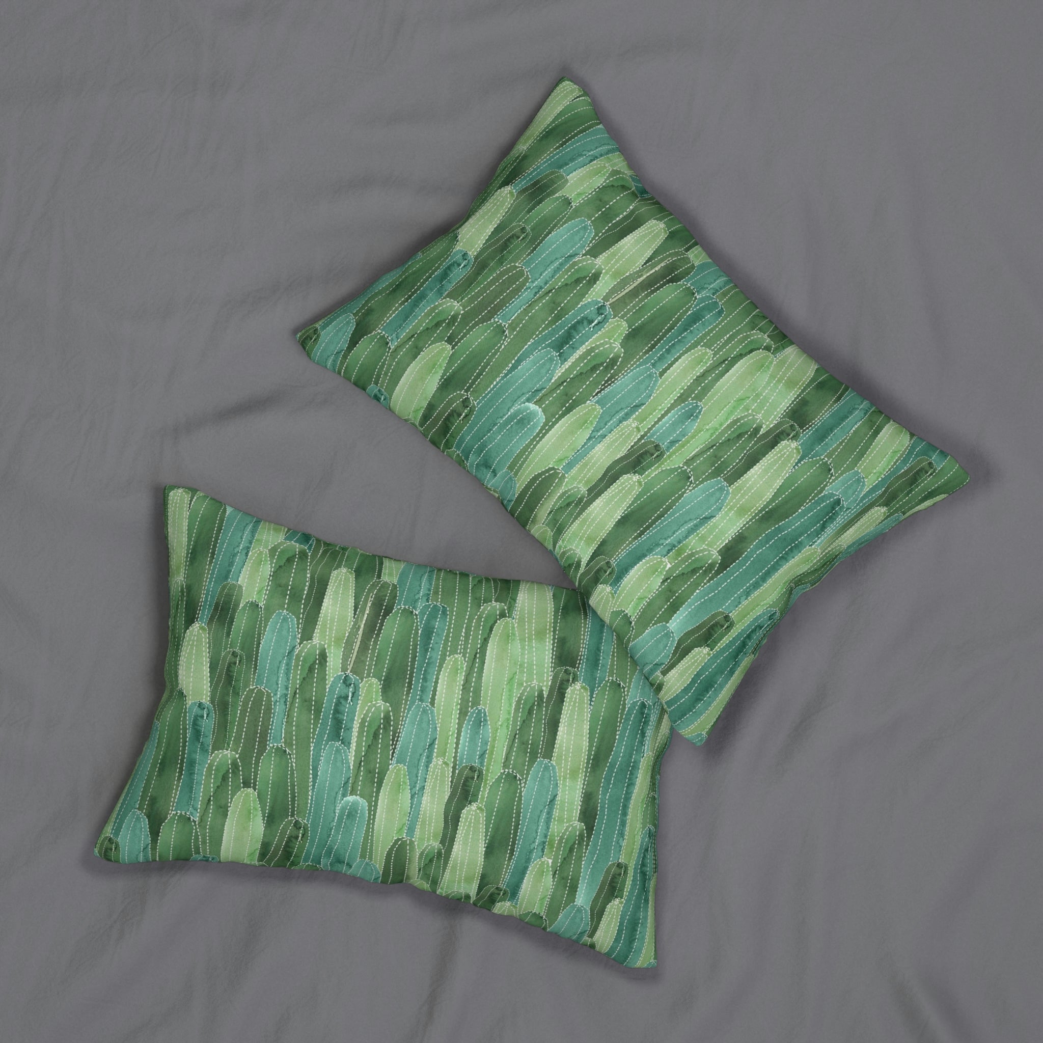 Cactus Lumbar Pillow | Sage Forest Green