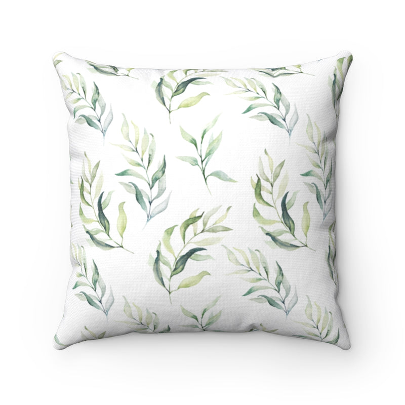 Green and White Eucalyptus Pillow Cover