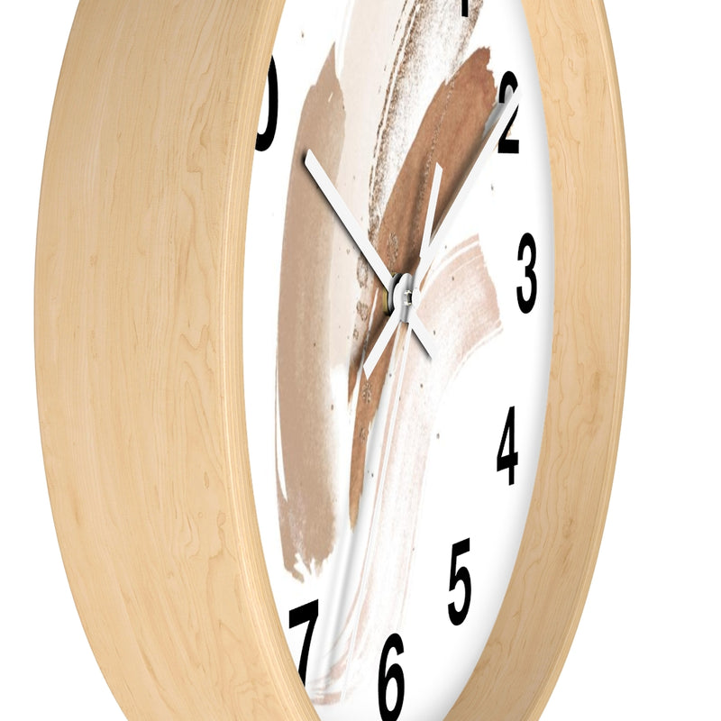 Abstract 10" Wood Wall Clock | White Beige