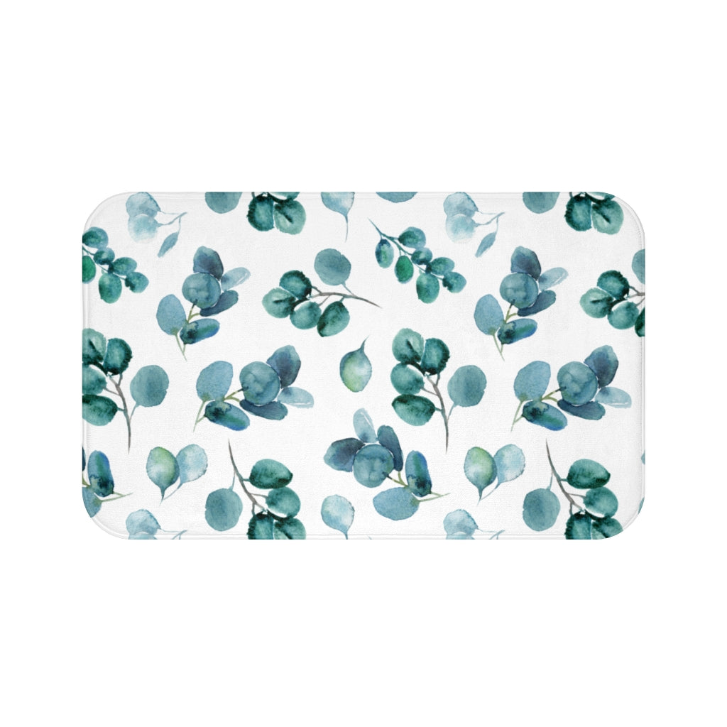 botanical green kitchen mat