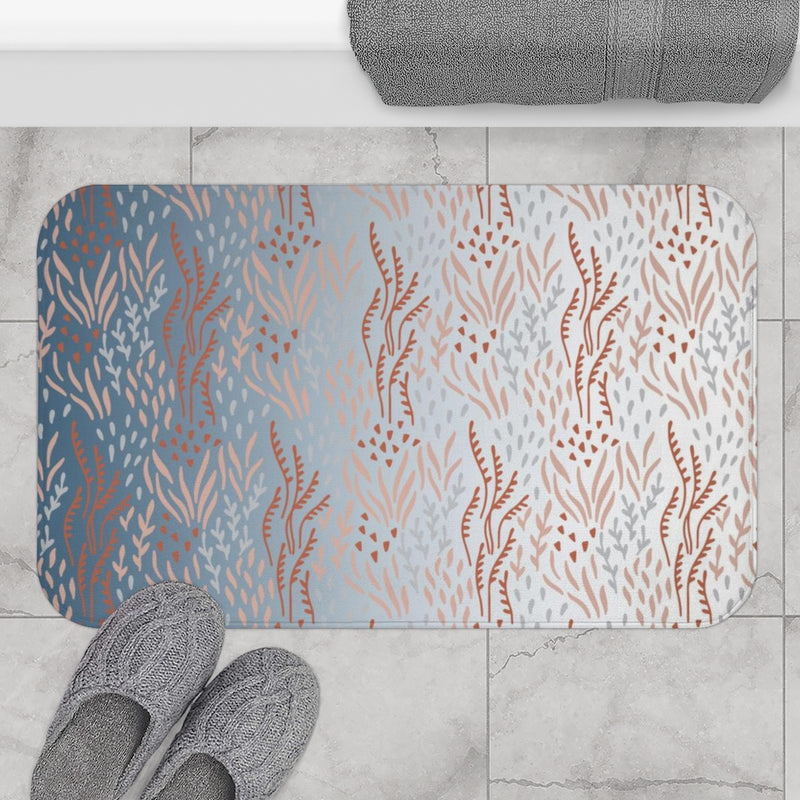 Floral Bath Mat | Blue Ombre