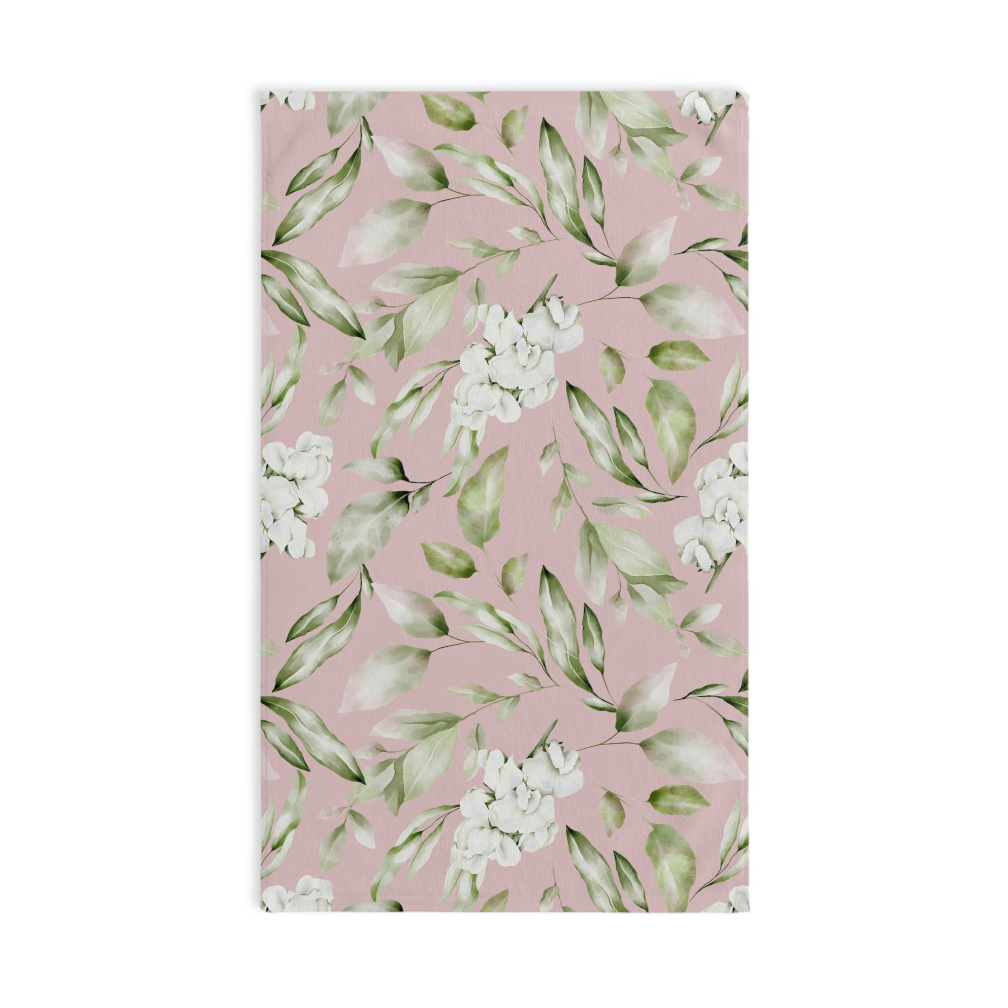 Kitchen, Bath Hand Towel | Blush Pink Sage Green, Orchids floral