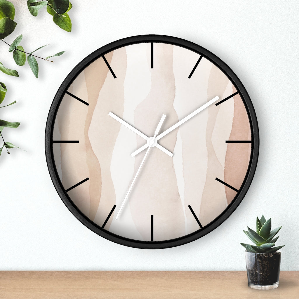 Wood,  Wall Clock, Pastel Beige 10"