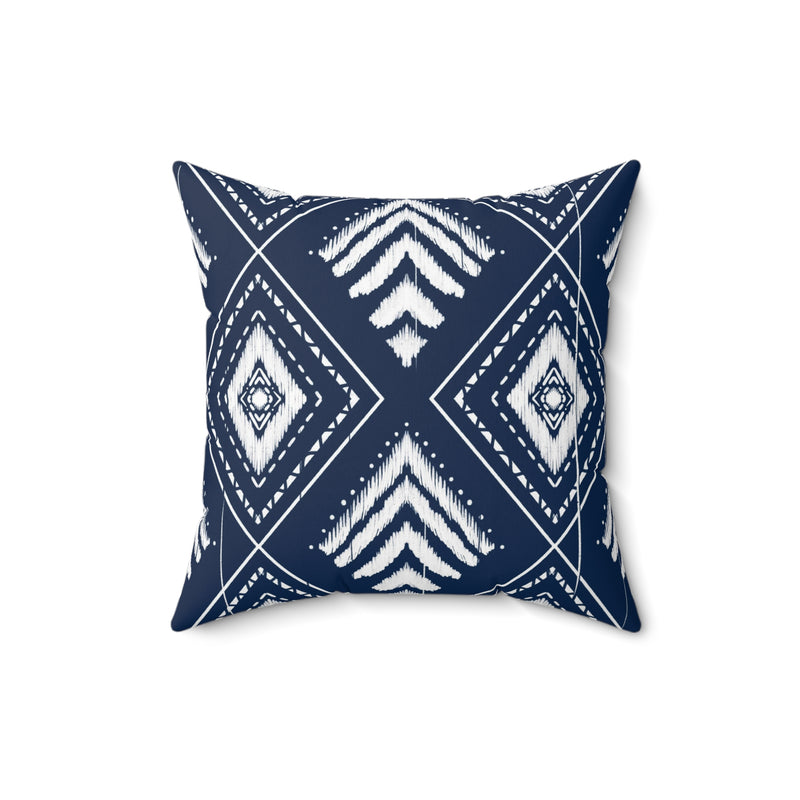Folklore Pillow Cover | Navy White Tribal