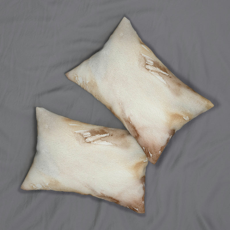 Abstract Lumbar Pillow | Neutral Earthy Beige Ombre