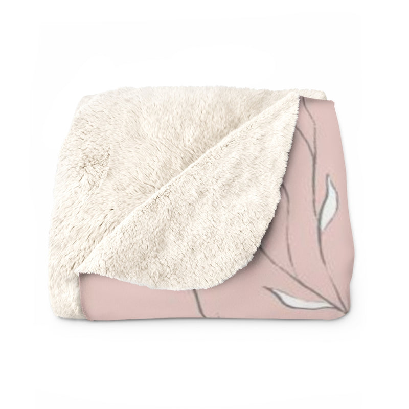 Floral Boho Comfy Blanket | Blush Pink White