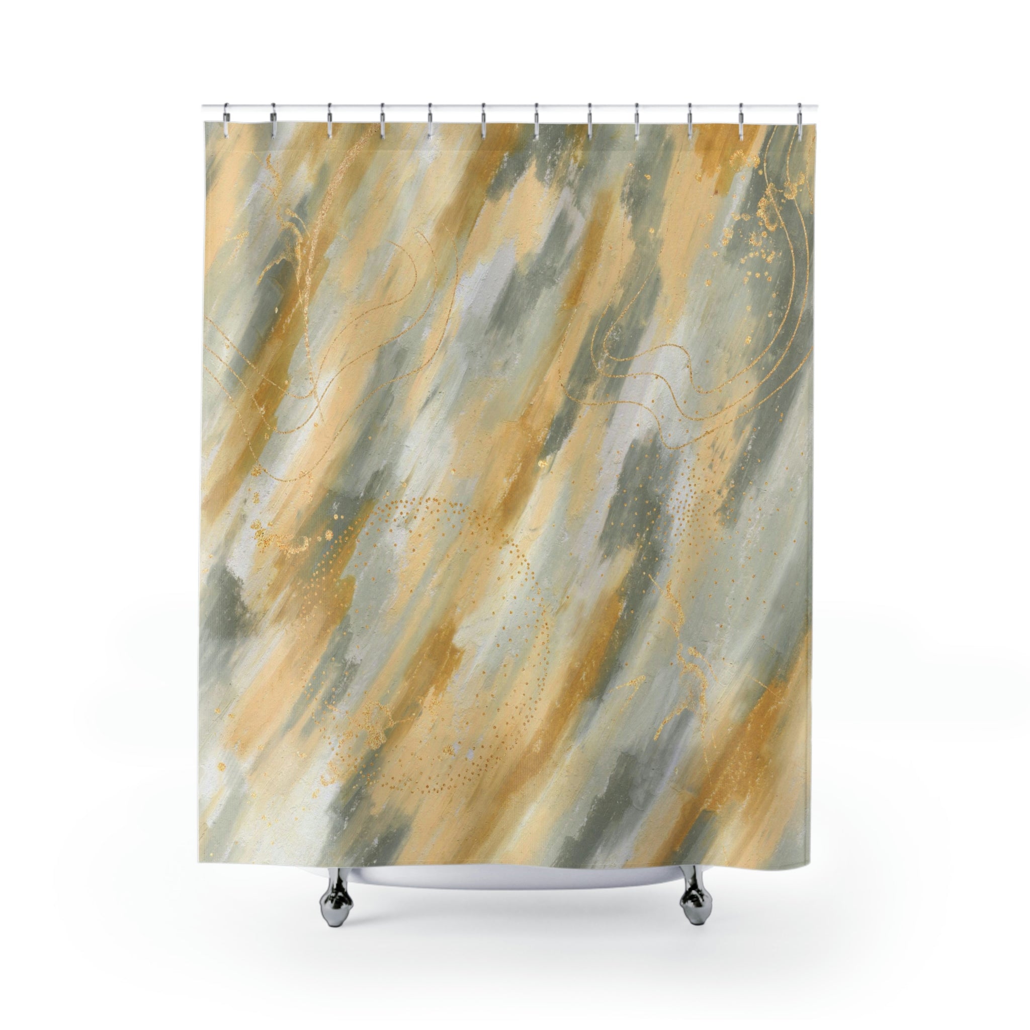 modern boho fabric shower curtain