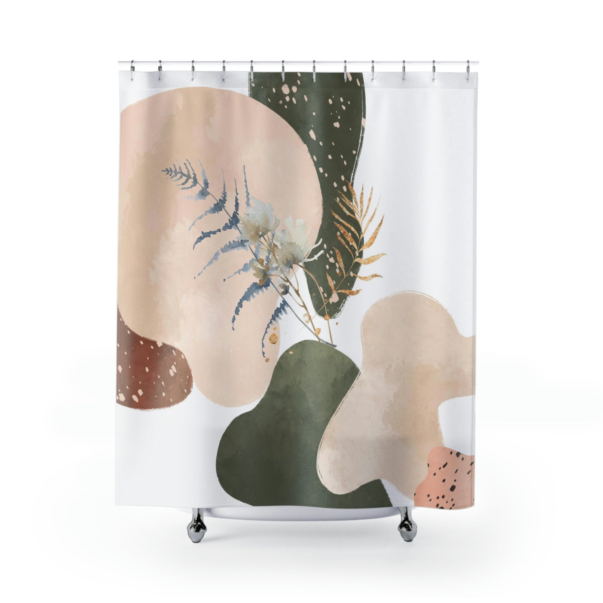 modern boho fabric shower curtain