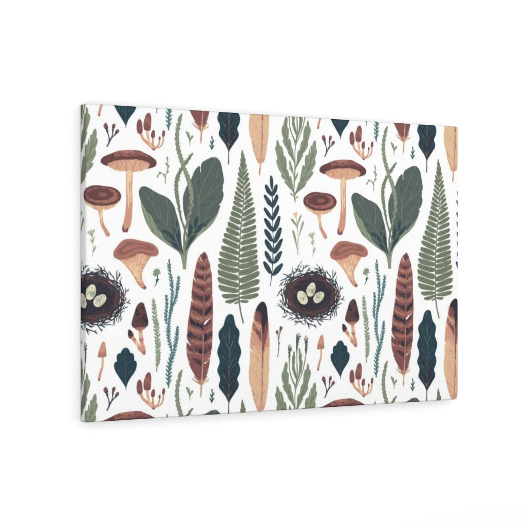 FLORAL WALL CANVAS ART | Green White Beige Burgundy