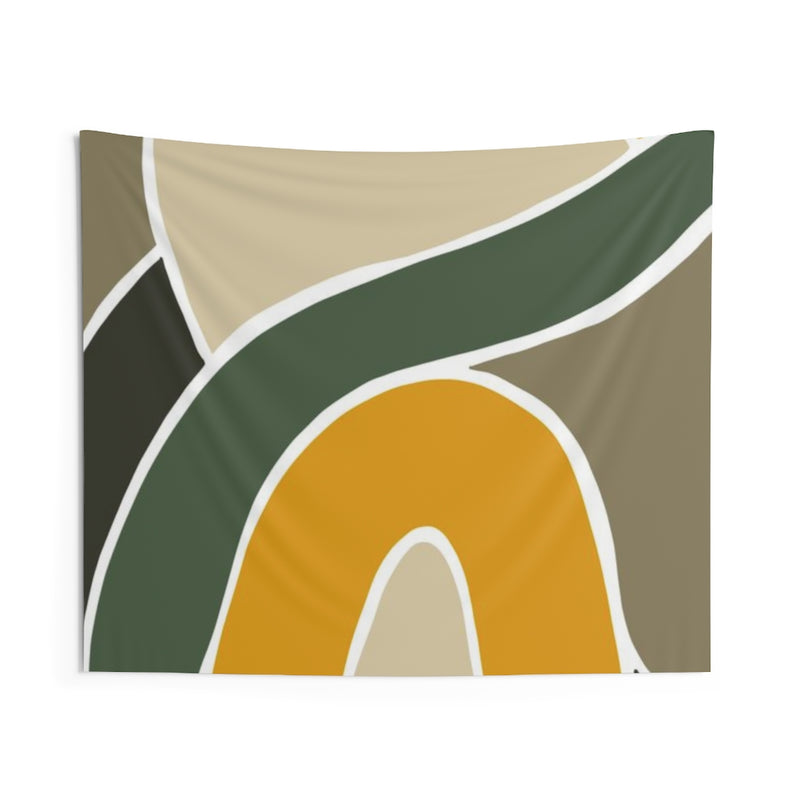 Abstract Tapestry | Khaki Green Yellow