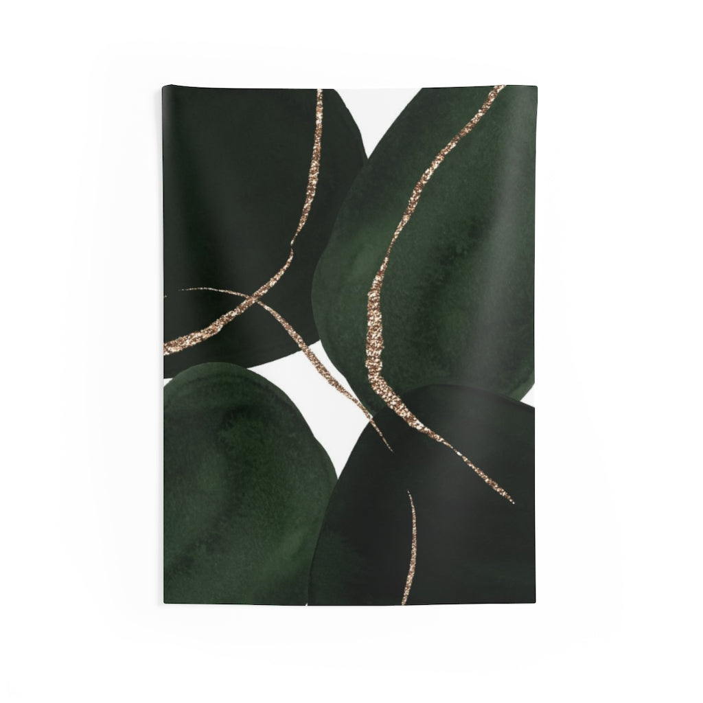 Abstract Tapestry | Green White Gold