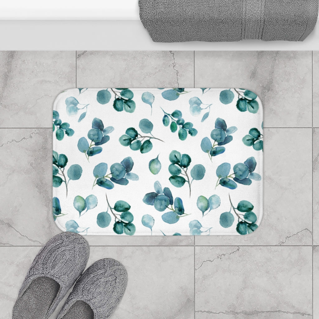 modern floral bath mat