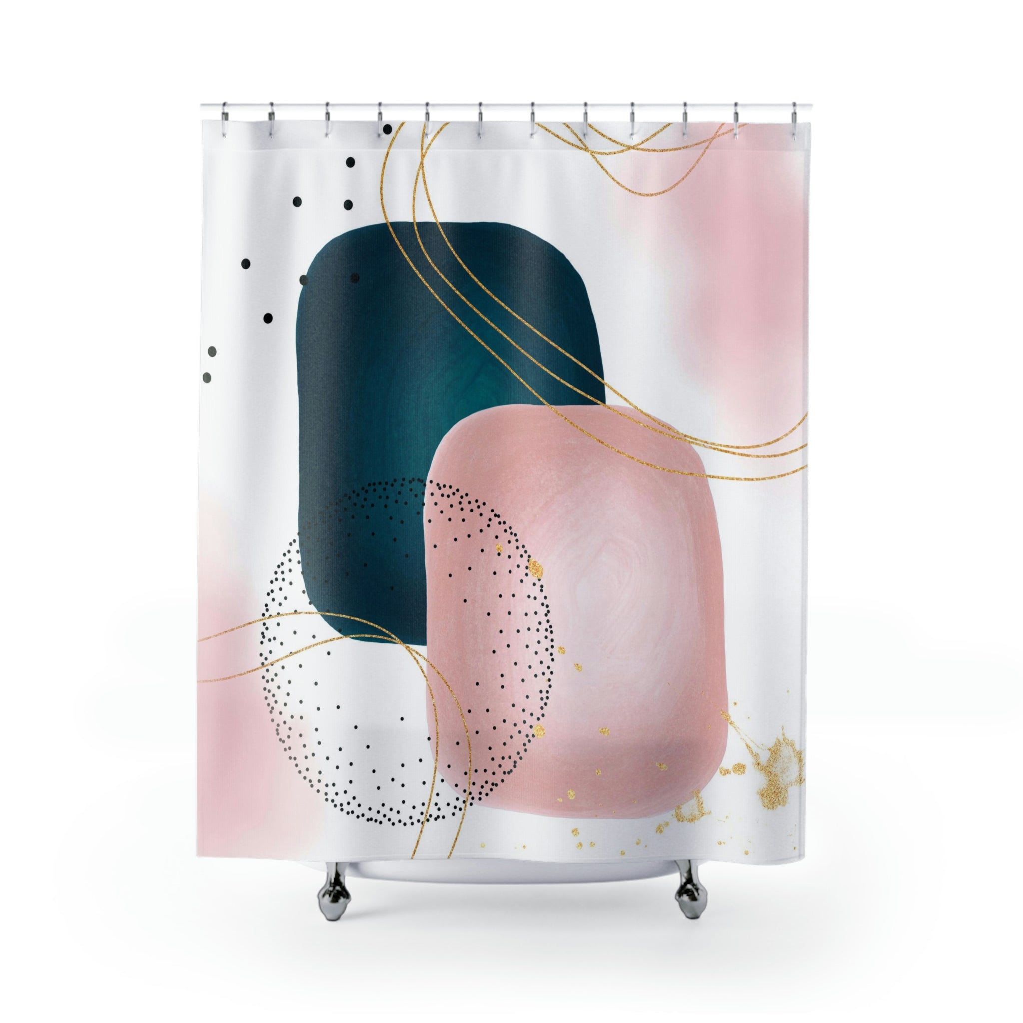 modern boho fabric shower curtain