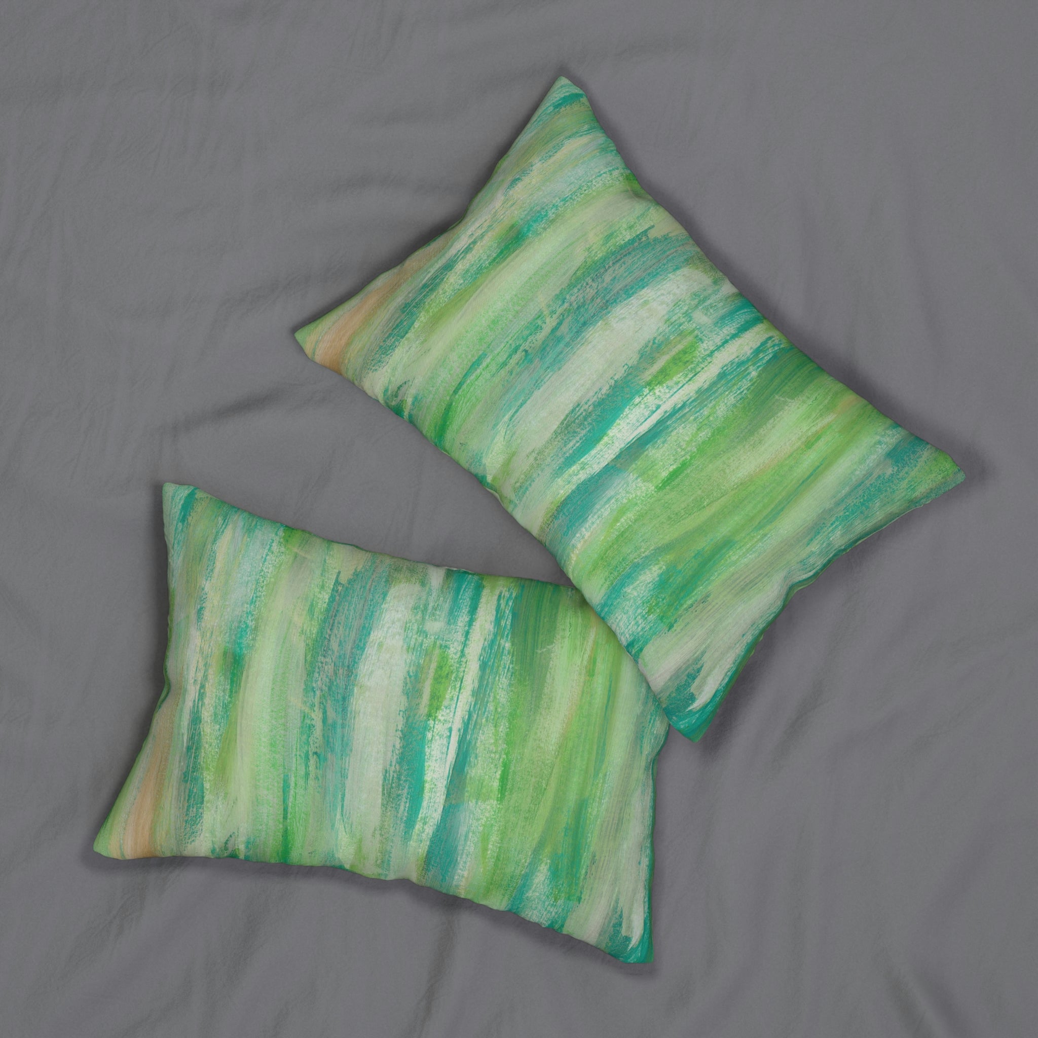 Abstract Lumbar Pillow | Ocean Green