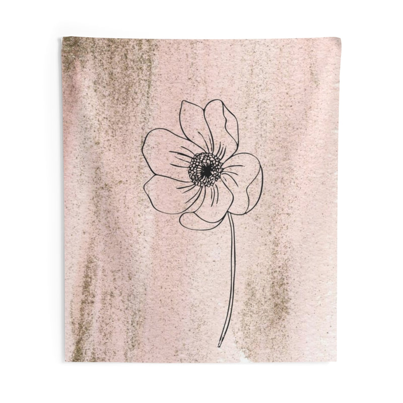Floral Tapestry | Blush Pink Black