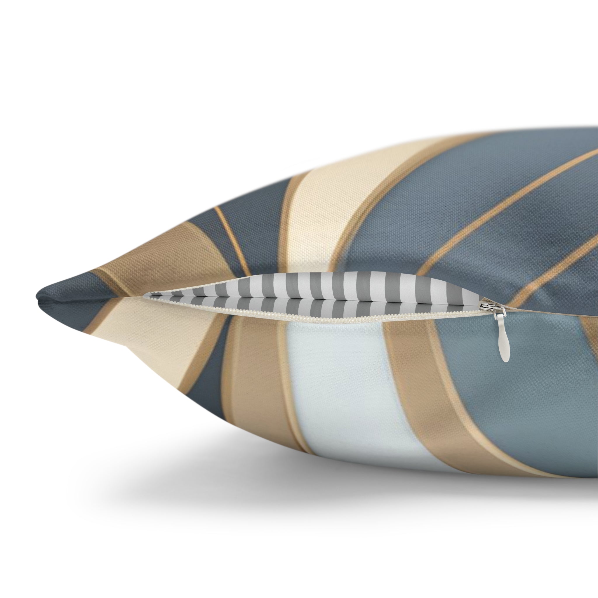 Abstract Boho Pillow Cover | Gray Blue, Gold Beige