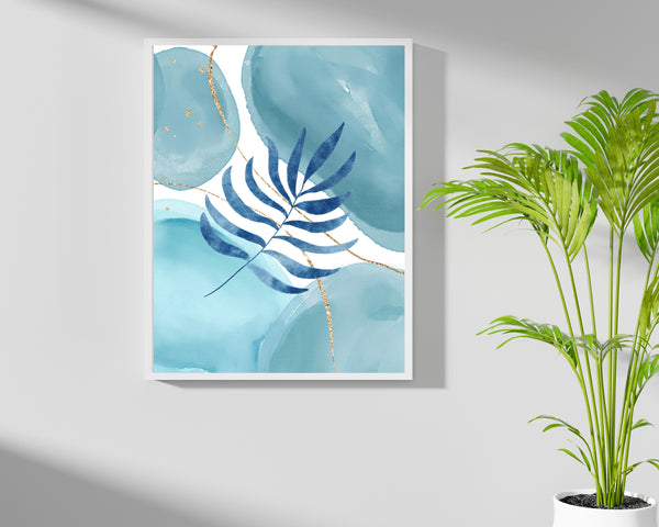 Abstract Art Wall Decor | Teal Blue Navy Hygge