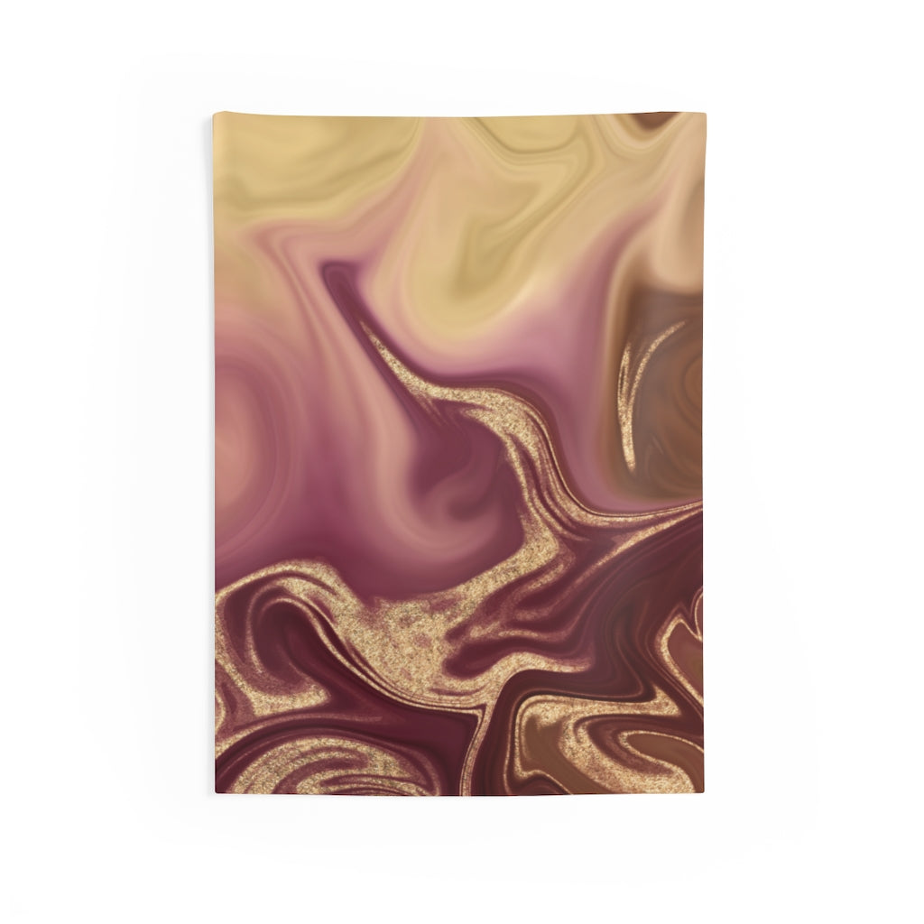 Abstract Tapestry | Wine Red Gold