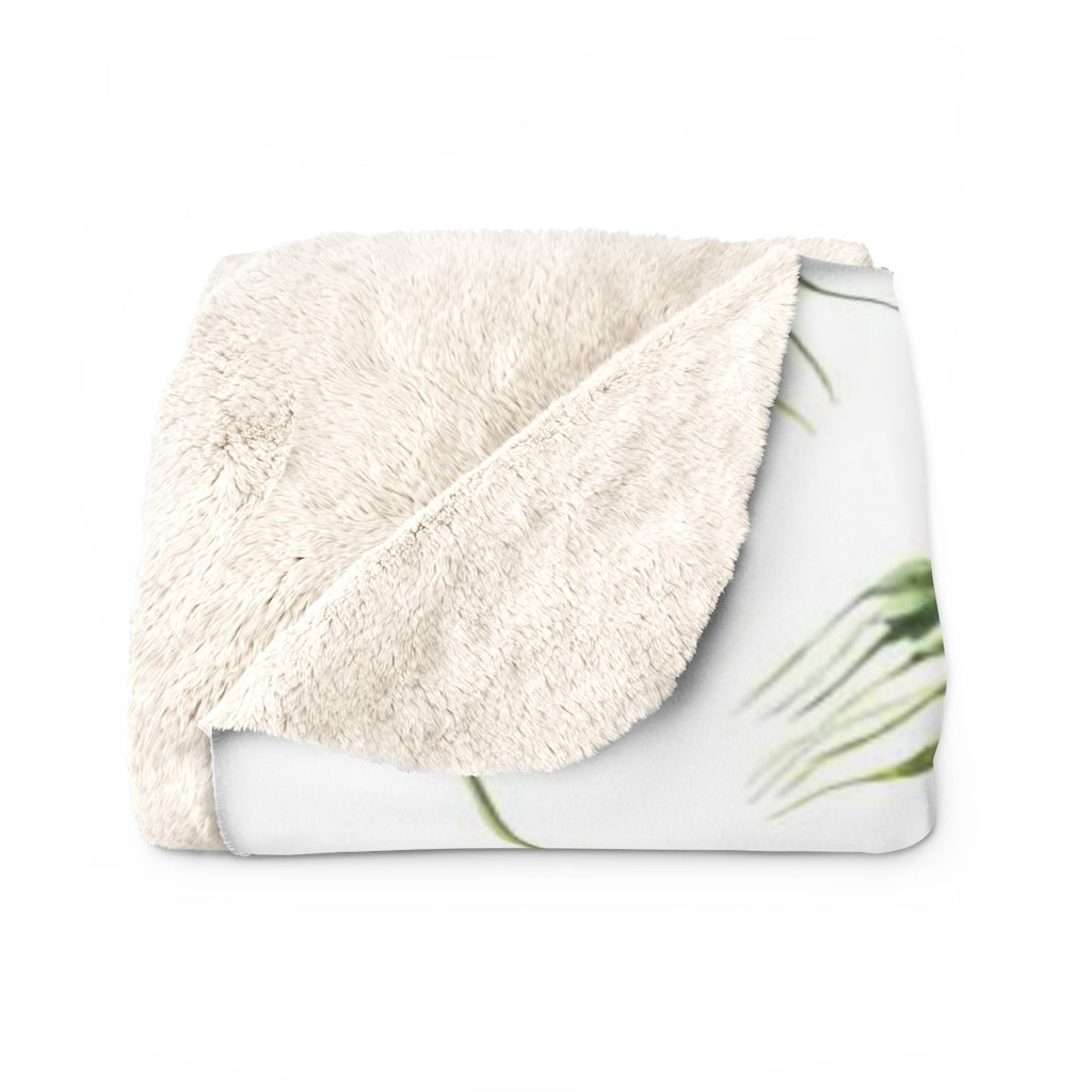 Floral Comfy Blanket | Green Leaves