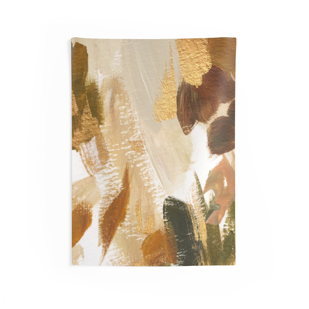 Abstract Tapestry | Khaki Green Beige Yellow White