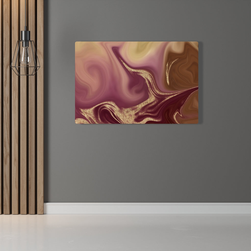 ABSTRACT WALL CANVAS ART | Burgundy Gold Marble