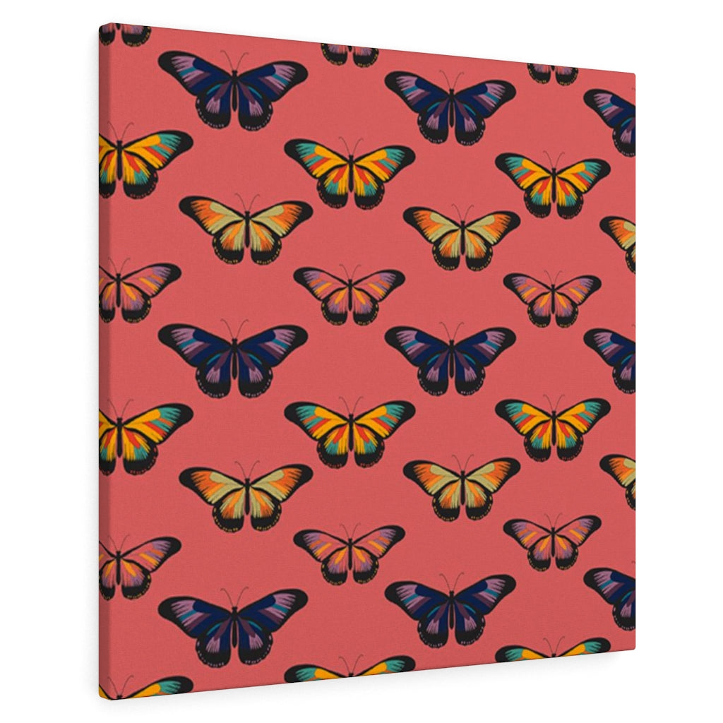 WHIMSICAL WALL CANVAS ART | Pastel Red Butterfly