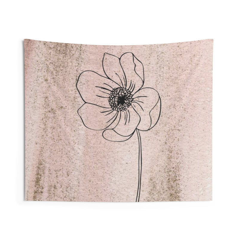 Floral Tapestry | Blush Pink Black