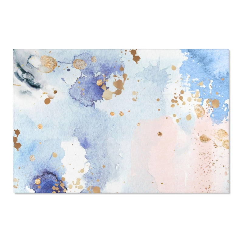 Abstract Area Rug | Blue Pink Alcohol Ink