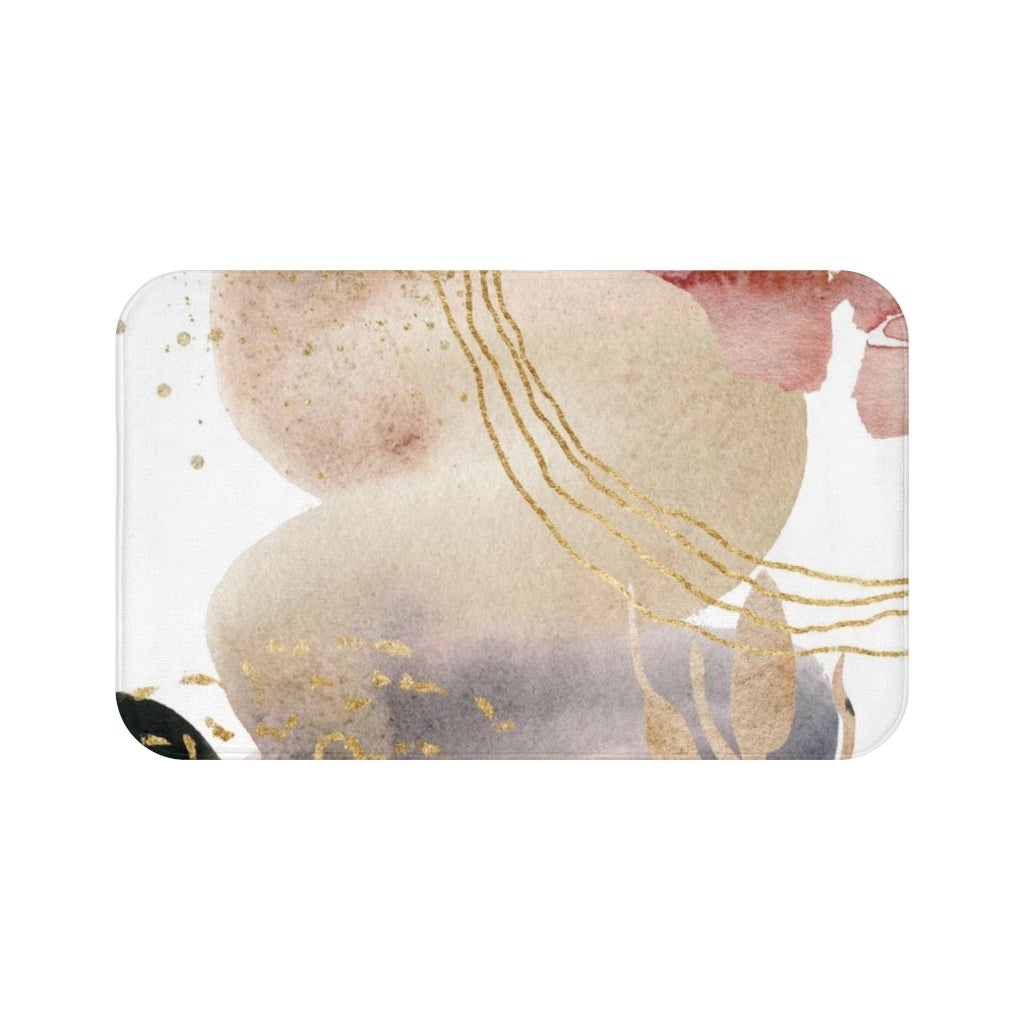 Abstract Bath Mat | Beige Gold Black