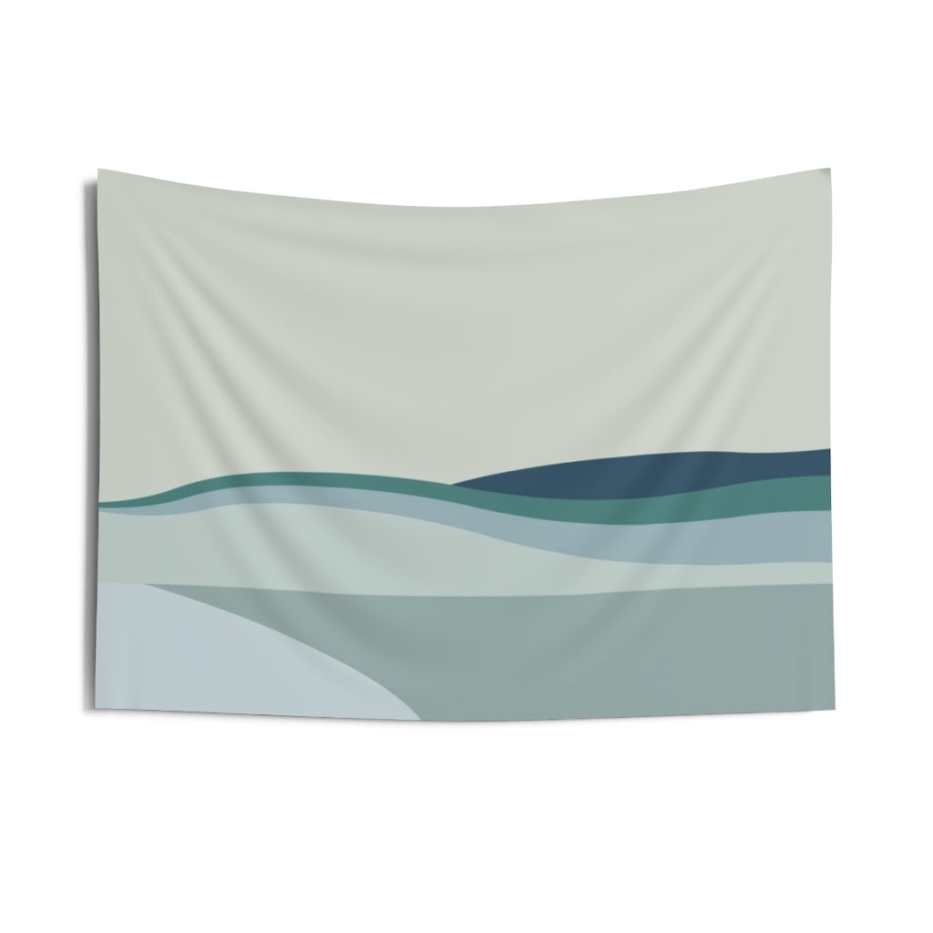 Abstract Tapestry | Sage Green Teal Pastel Blue