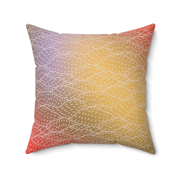 Abstract Pillow Cover | Yellow Purple Rust Red