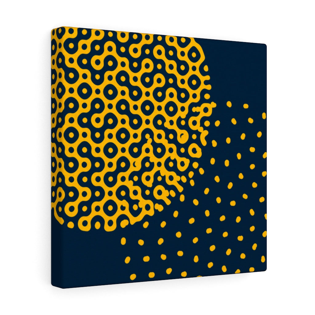 ABSTRACT WALL CANVAS ART | Navy Blue Yellow