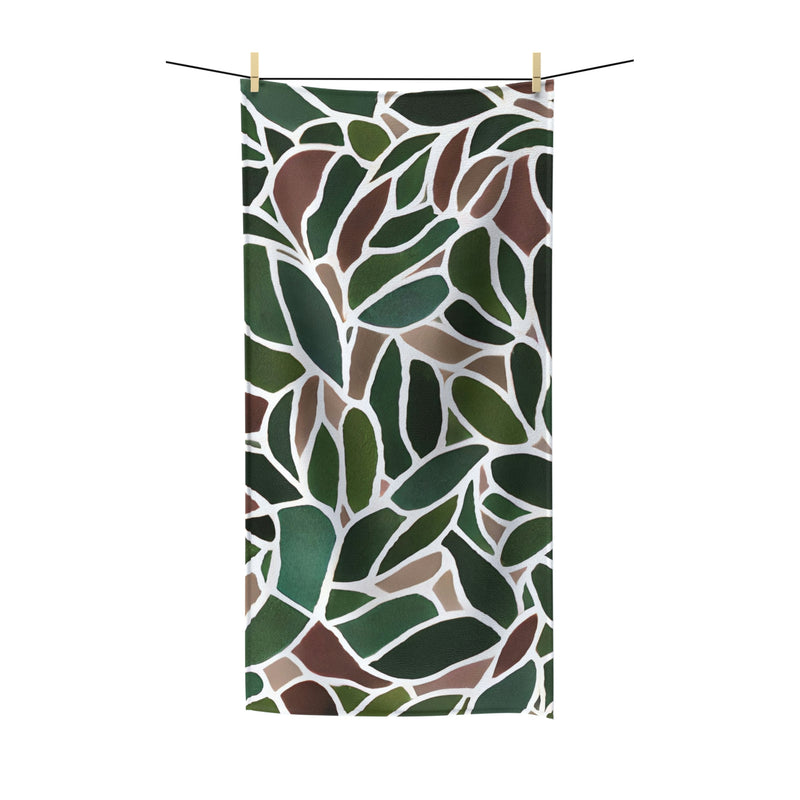 Abstract Boho Bath Towel | Earthy Green
