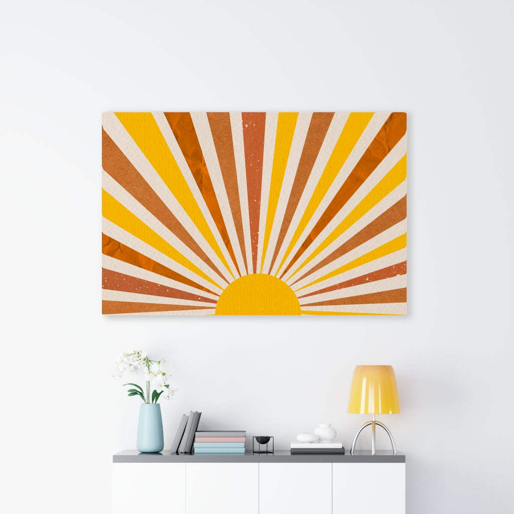 RETRO CANVAS ART | Orange Red Yellow Rising Sun