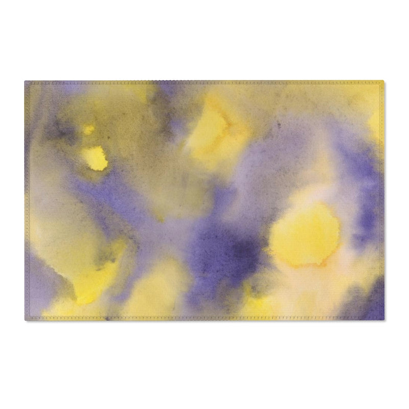Abstract Boho Area Rug | Lavender Yellow