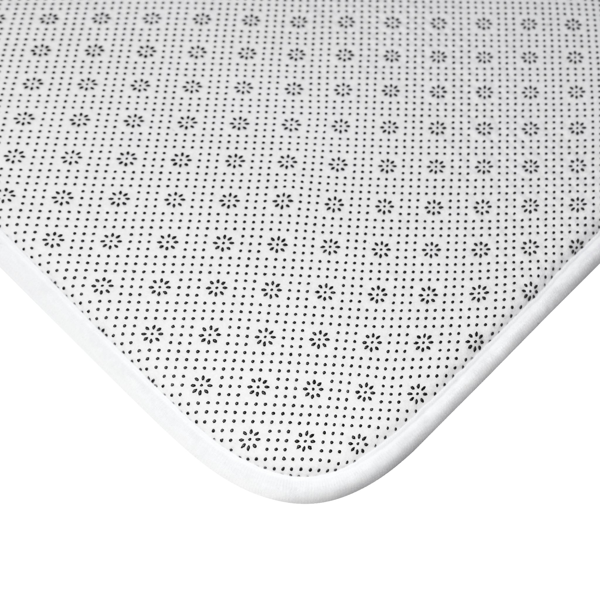 Abstract Boho Bath, Kitchen Mat | Gray Beige White Ombre