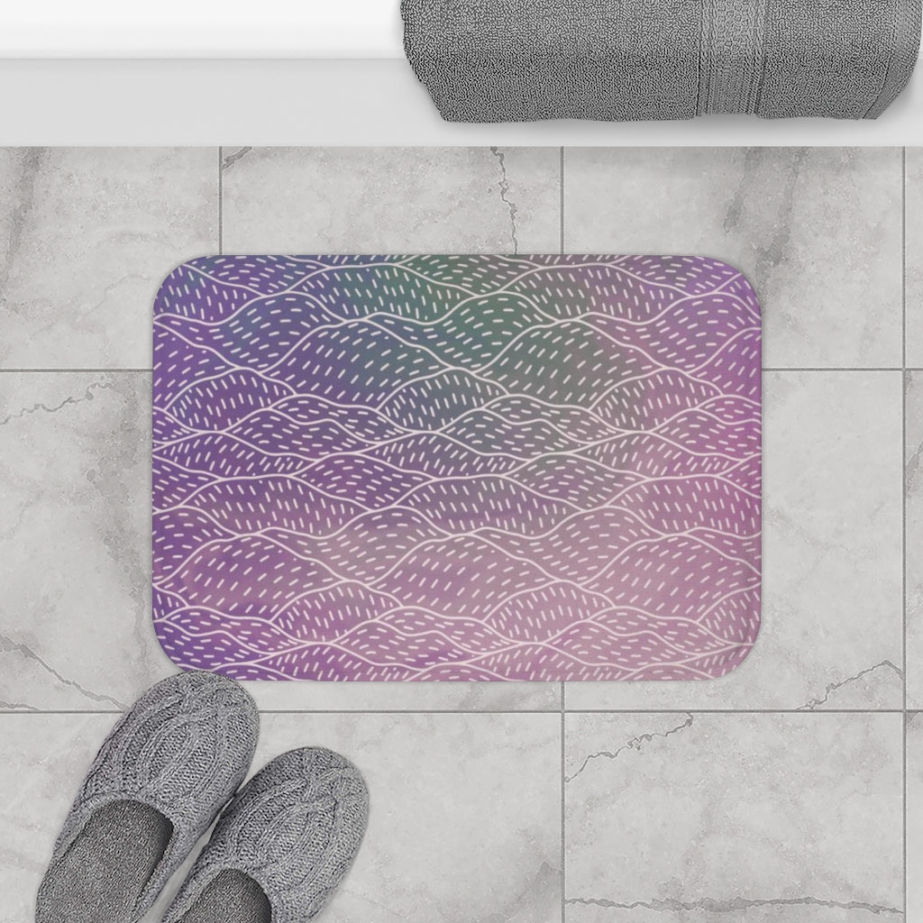 Abstract Bath Mat | Purple Violet Lavender