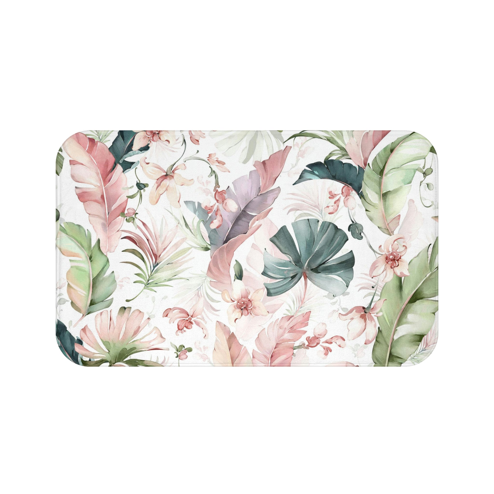 botanical green kitchen mat