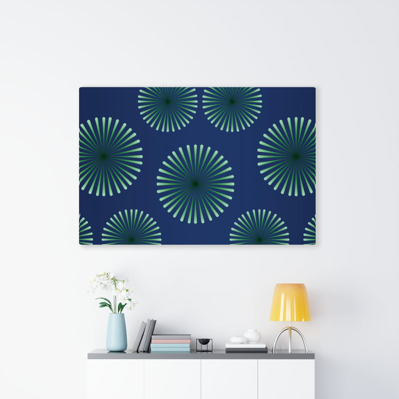 GEOMETRIC CANVAS ART | Blue Green Circles