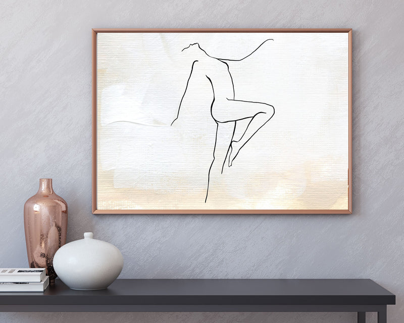 Abstract Terracotta Art Prints | Cream White Woman
