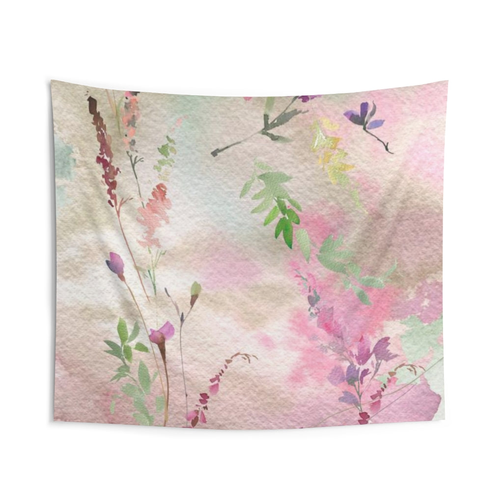 Floral Tapestry | Beige Pastel Pink Green