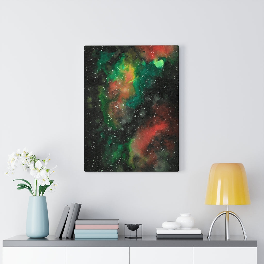 ABSTRACT WALL CANVAS ART | Black Green Yellow Red