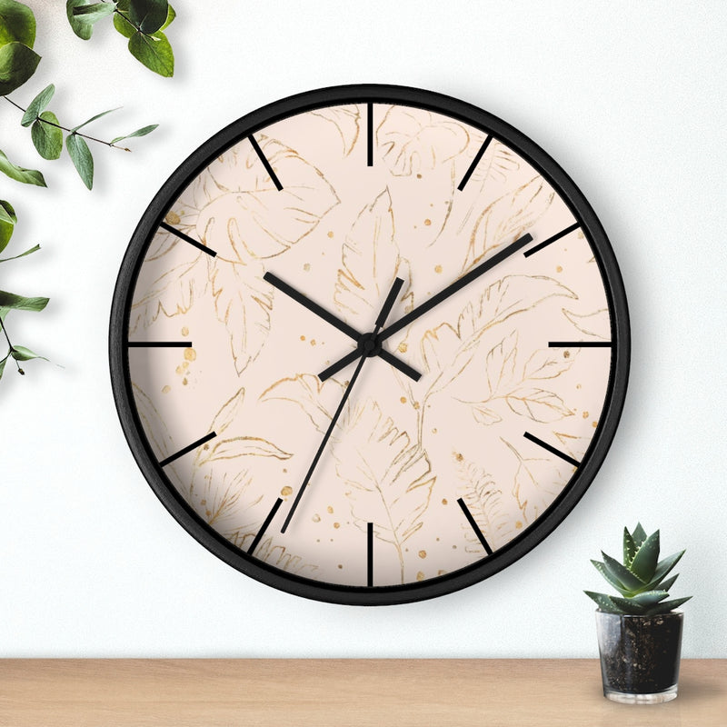 Floral 10" Wood Wall Clock | Blush Pink Gold