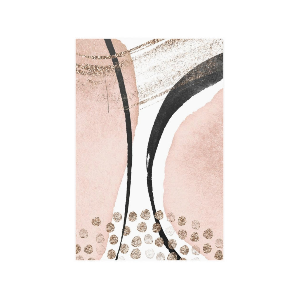 Abstract Boho Art Prints | Blush Pink Black