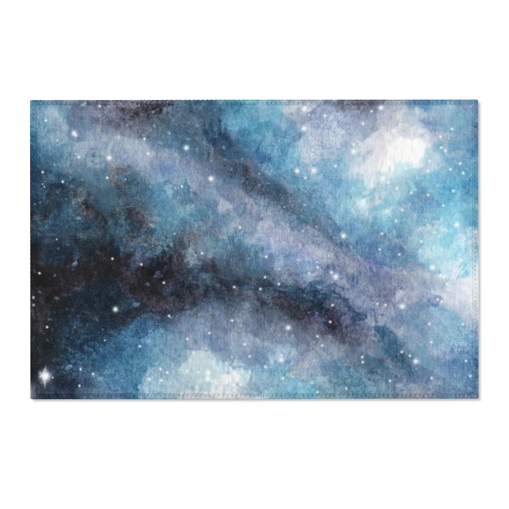 Abstract Area Rug | Blue Navy Celestial Sky